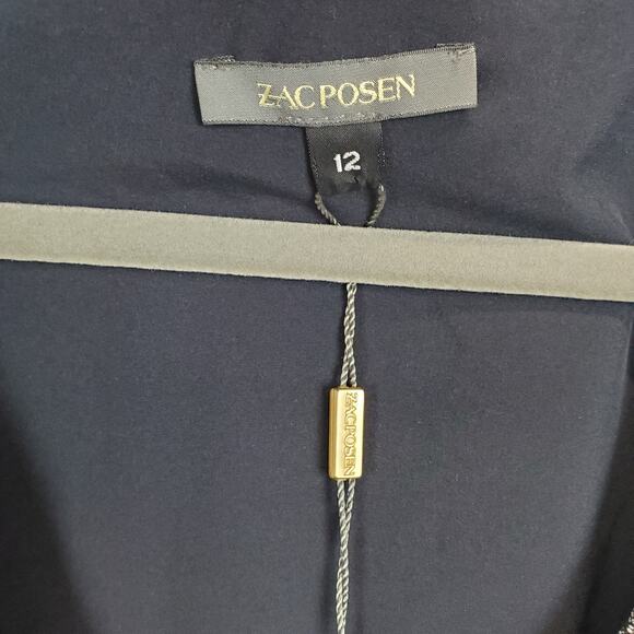 Zac Posen Gray Praire Wind/Black Tweed Sleeveless Pleated Whimsy Sheath Dress 12 - Picture 4 of 12